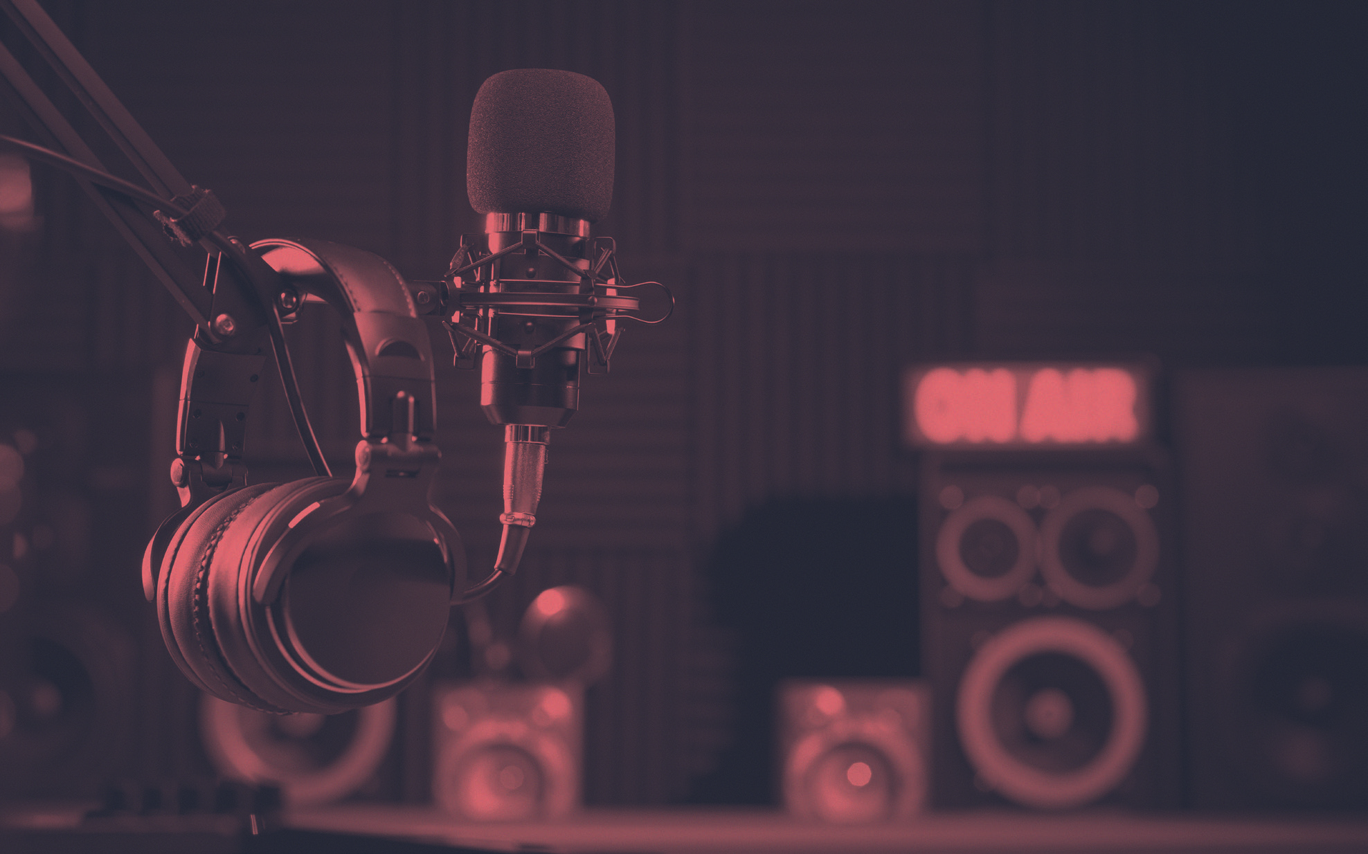 Headphones in recording studio