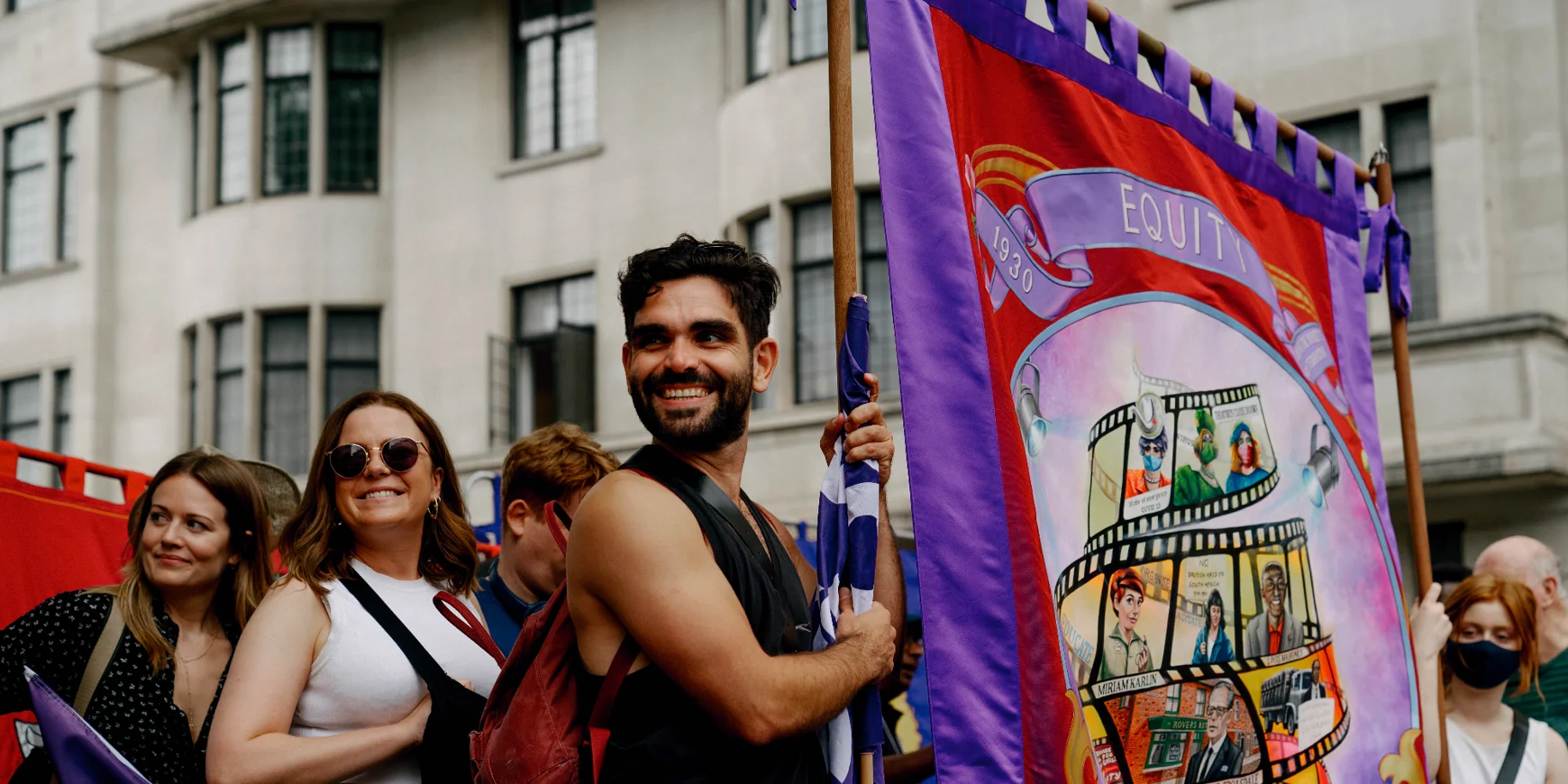 Decorative image: Equity members at rally