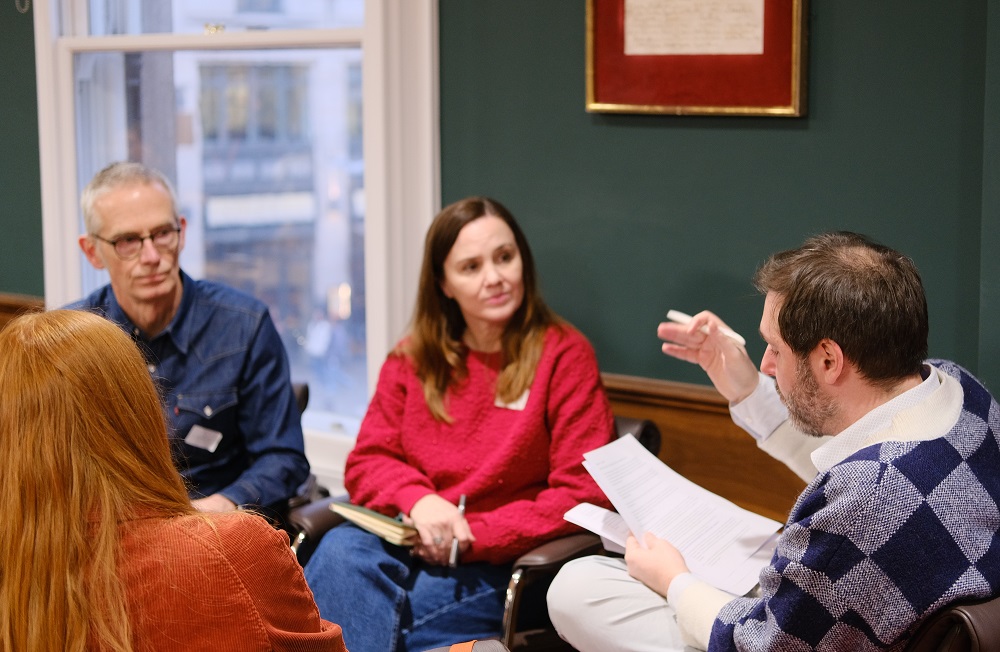 Group of people in discussion